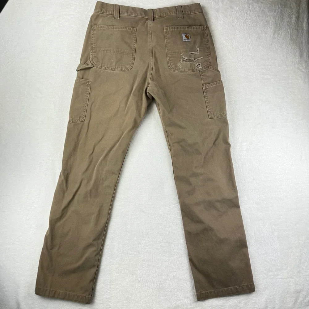 Carhartt Carpenter Pants Mens B324 Relaxed 34x32 Tan Workwear Utility Cotton